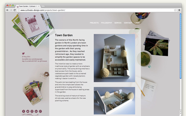 Screenshot Cultivate Design Wesbsite
