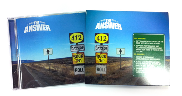 The Answer 412 days of rock n roll DVD cover design