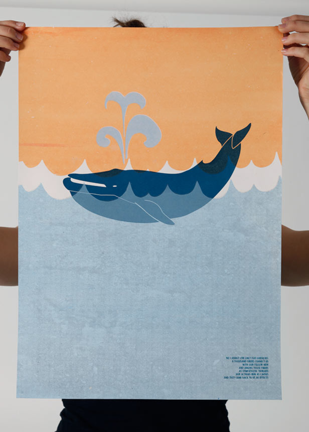 Screenprinted poster design experimenting with opacity